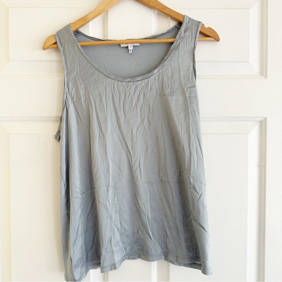 Reiss Silk Metallic Gray Tank Top Women’s Size Large Minimalist Old Money - Picture 1 of 6